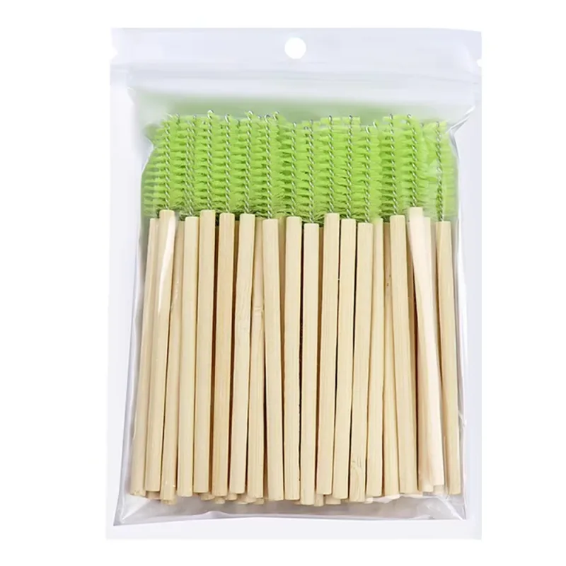 50Pcs Bamboo Handle Eyelash Brushes Mascara Wands Applicator Eye Lashes Extension Brush Eyebrow Spoolie Brushes Makeup Tool — image 11