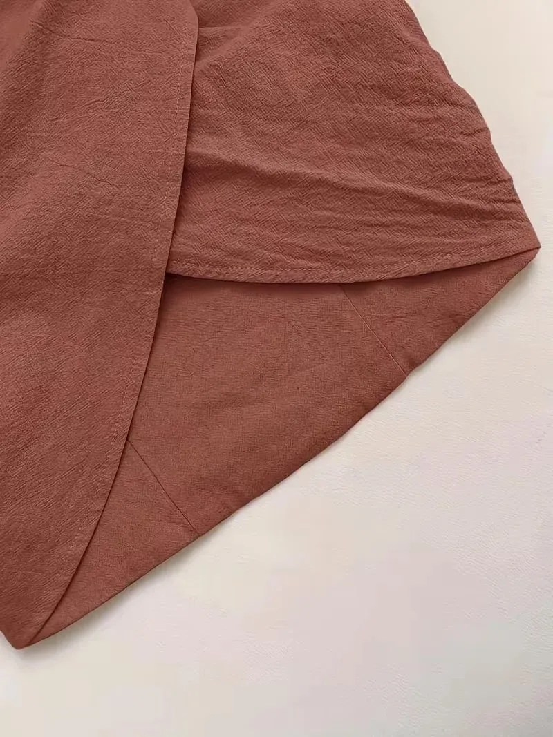 Cropped Top Women's Solid-Colored Cropped Cross-Back Top
