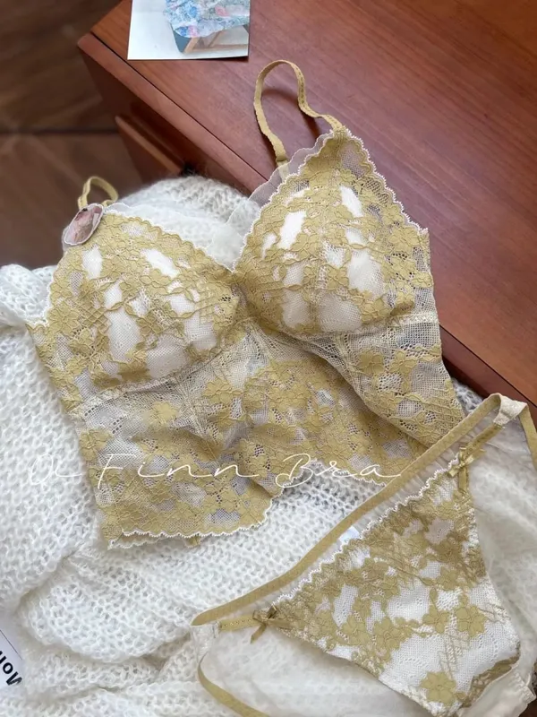 Sexy French Lace Halter Bra for Summer Wireless Crinkle Free Bralette for Small Bust Beautiful Back Lingerie Set S-XL MOYISU BC — image 8