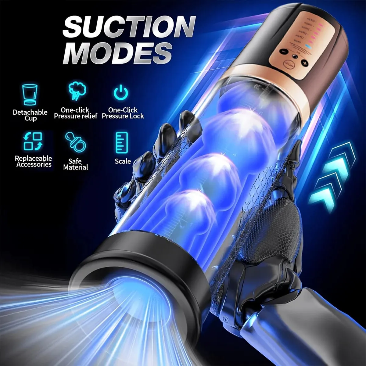 Automatic Electric Penis Pump Trainer Toy Male Self-pleasure Device with 3 Rings Suction Modes Ideal for Adult Men Sex Toys 18+ — image 3
