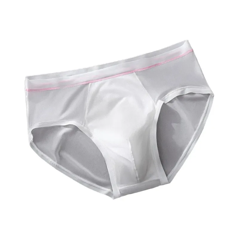 Men's Seamless Ice Silk Briefs Underwear Bulge Pouch Solid Breathable Panties Calzoncillos Hombre Slips Male Panties — image 15