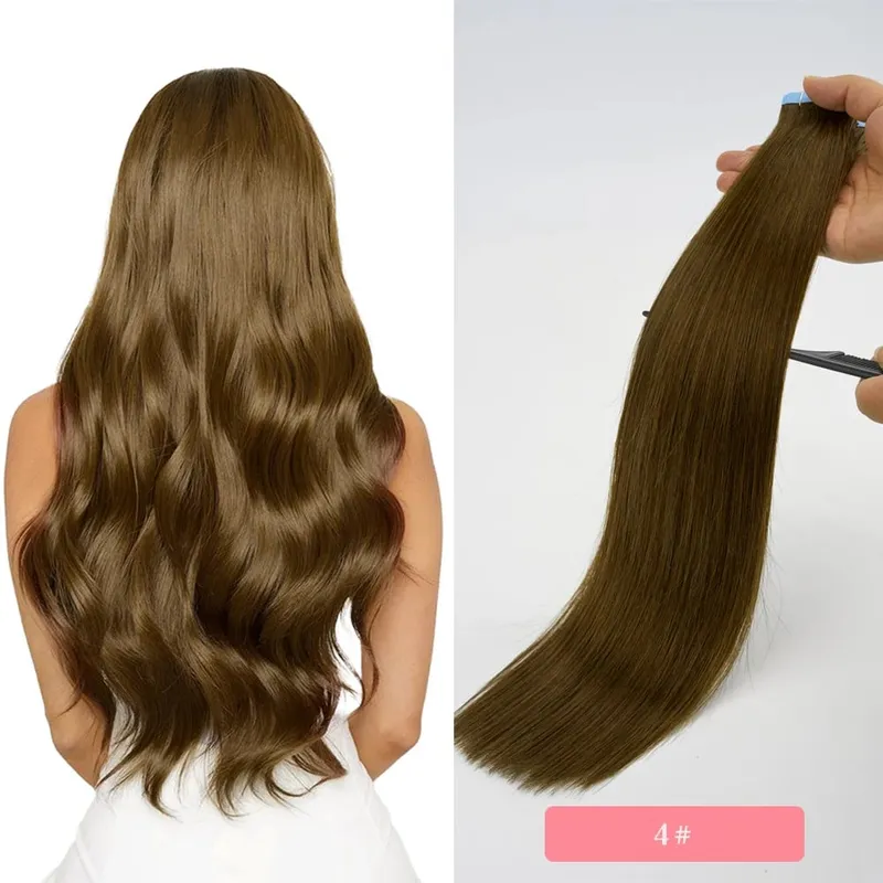 Tape in Hair Extensions Human Hair Remy Tape Ins Human Hair Extensions Seamless Silky Straight Skin Weft for Length and Volume — image 11