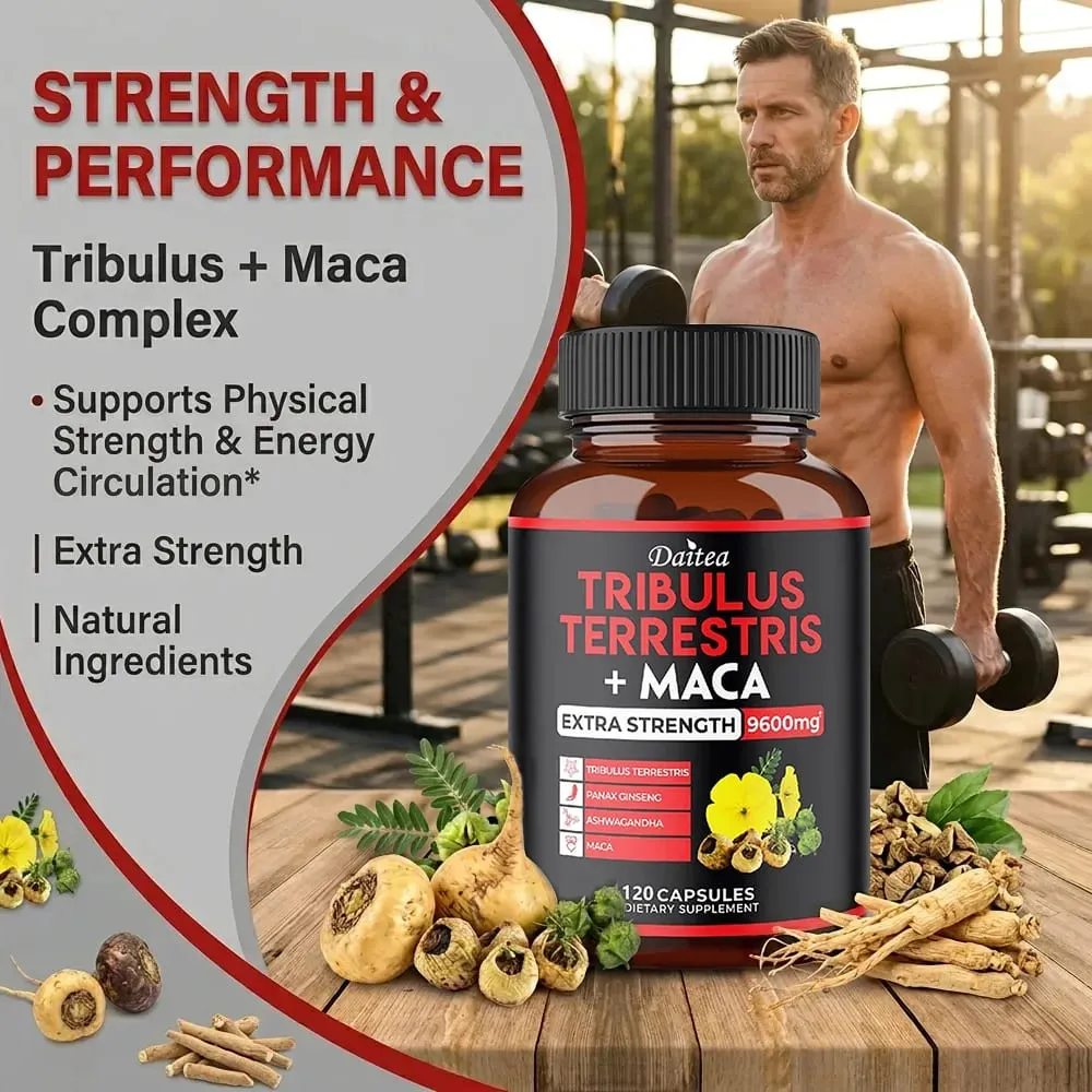 Tribulus Terrestris Capsules 7000mg with Maca Ginseng & Ashwagandha Energy Muscle Focus & Endurance Support for Men — image 3