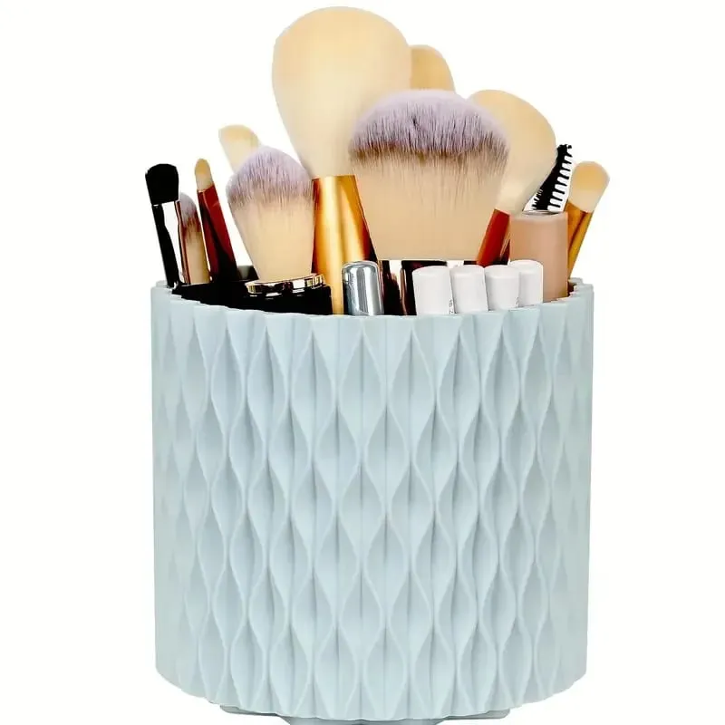 360° Rotating 5 Slot Makeup Brushes Holder Organizer Multi-Functional Desk Storage Cosmetics Storage for Vanity Desktop Bathroom — image 16