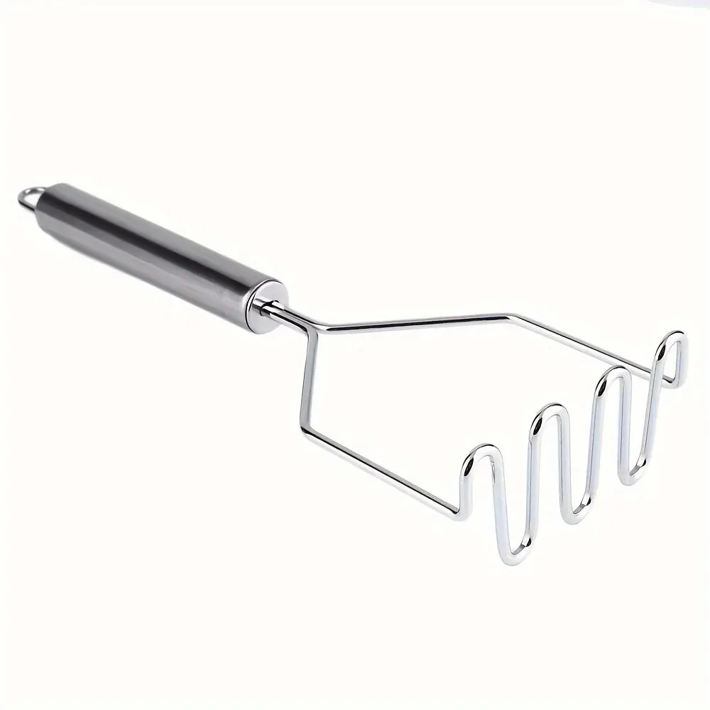 1pc Stainless Steel Wave Potato Masher - Ideal for Kitchen Vegetable and Fruit Puree - Kitchen Essentials Durable Kitchenware