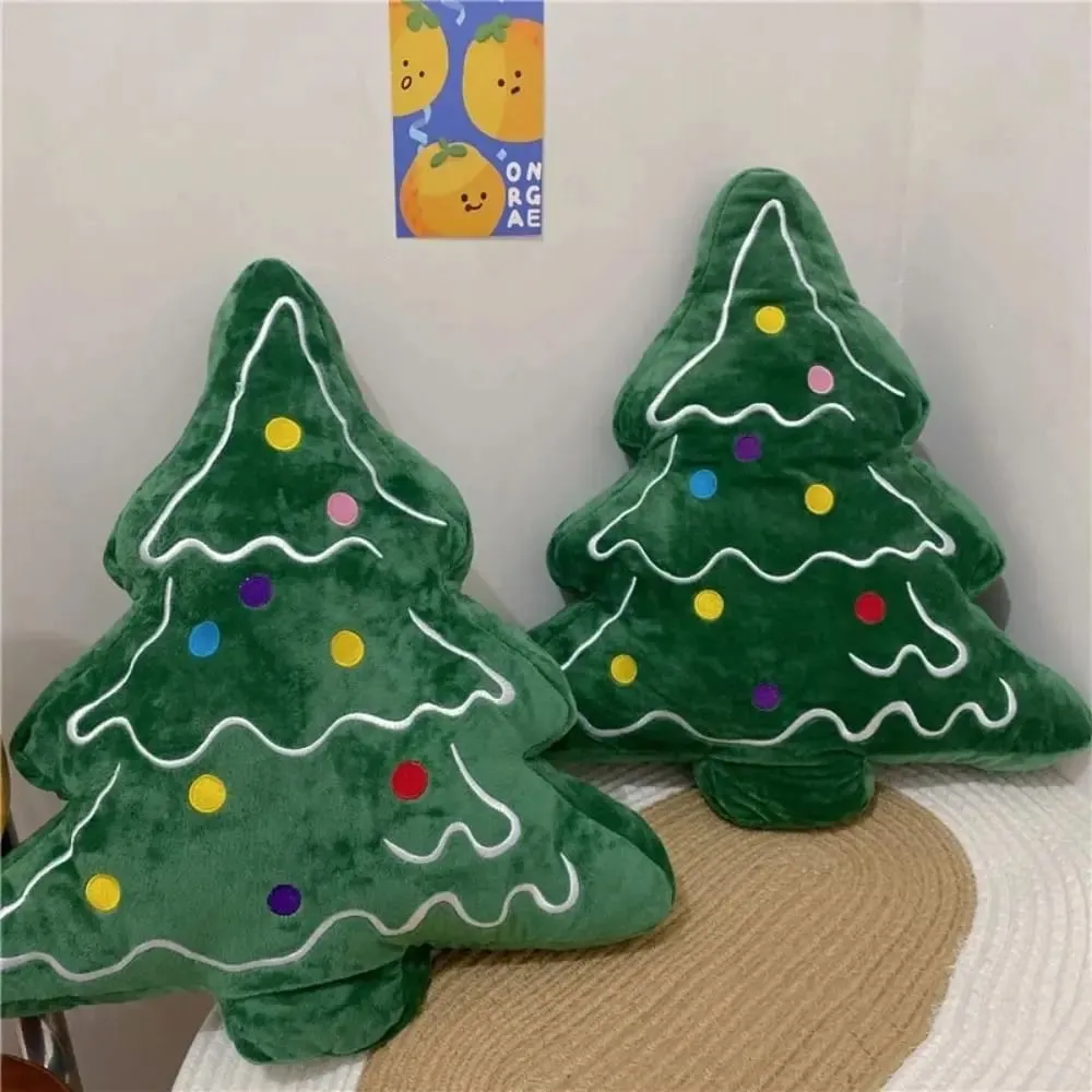Malambot na Christmas Tree Sofa Cushion Kumportable sa Balat na Palamuti sa Araw ng Pasko Dekorasyon na Pillow Mga Ornament na Hugis 3D — image 2