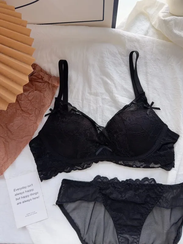 Cute Red Bra and Panty Set Women Comfortable No Wire Push Up Lingerie Sexy Bridal Wedding Lingerie Set Girls Birthday Present — image 10