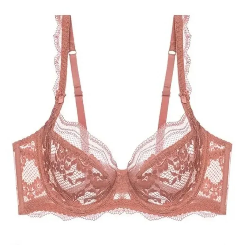 Fashion Ladies Ultra Thin Lace Lingerie Set Victorian Style Soft Underwire Push Up Gather Lift Unpadded Breathable Wear — image 2