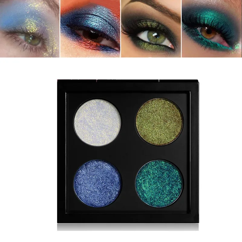 4 Colors Vegan Chameleon Eyeshadow Palette Private Label Makeup Wholesale Custom Logo Color Shift Eye Shadow — image 8