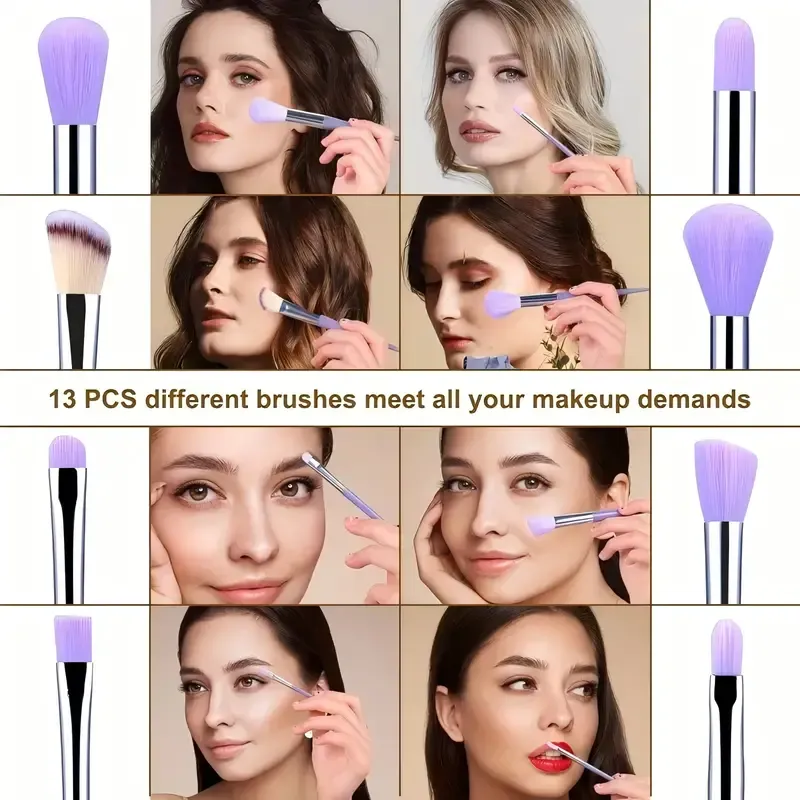 13Pcs Soft Fluffy Makeup Brushes Set for Cosmetics Foundation Blush Powder Eyeshadow Blending Blush Cosmetic Brushes