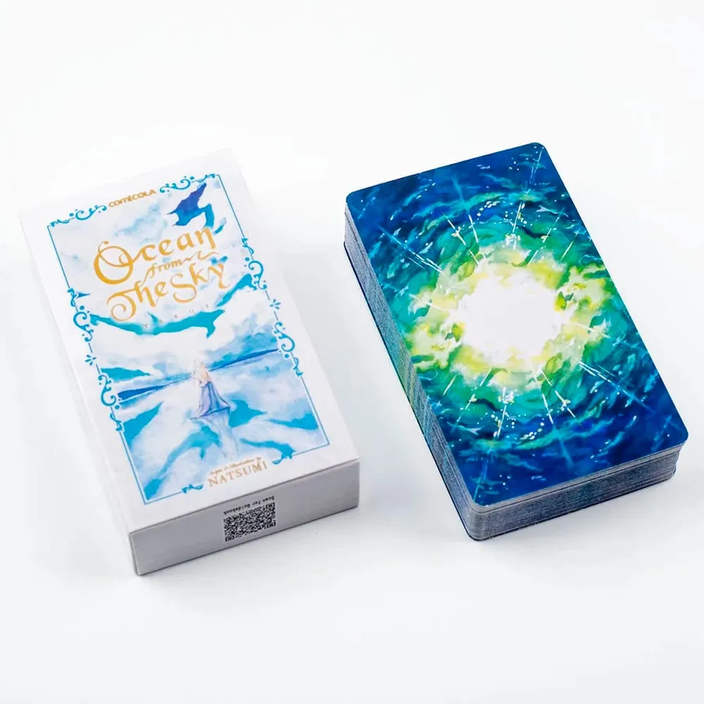 10.3*6cm Hand-Painted Watercolor Tarot Deck - Ocean From The Sky 78 Cards for Meditation & Intuitive Guidance — image 4
