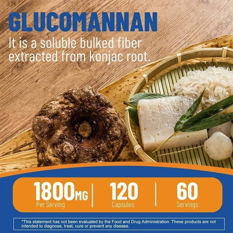 Glucomannan 1800mg - Promotes Energy Production Increases Satiety Appetite Suppressant Supplement — image 5
