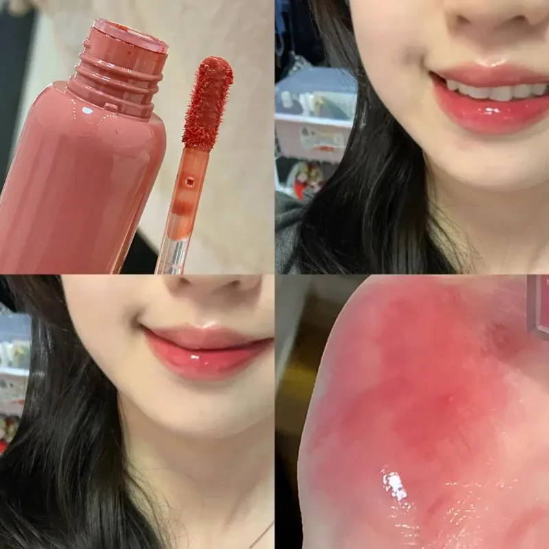 Smoked Grape Purple Red Lip Glaze Mirror Water Lip Gloss Moisturizing Liquid Lipstick Clear Tint Makeup Korean Women Cosmetics