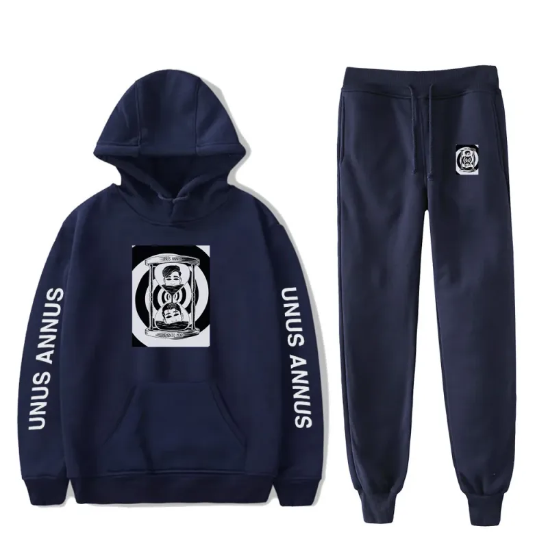Popular Comfortable Unus Annus Print Sweatshirt Sweatpants Suit Hoodies+ Trousers Suit Boys/Girls 2 Piece Set Clothes — image 11