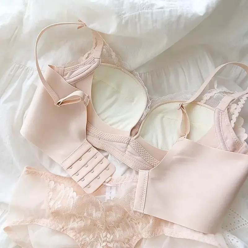 Sexy Thin Lace Lingerie Set with Small Chest Gathered and Anti Sagging Upper Support And a Collection of Accessory Bras — image 5