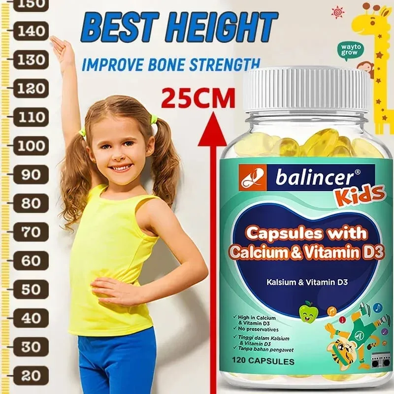 Height Growth - Supplements Calcium Vitamins Minerals and Essential Nutrients To Help Children Teenagers & Adults Grow Taller