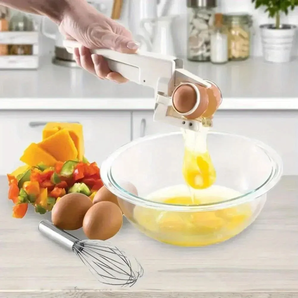 1pc Egg Shell Cracker Separator Creativity Handheld Egg Opener Egg Breaker Kitchen Gadget Tool With Separation Eggs — image 2