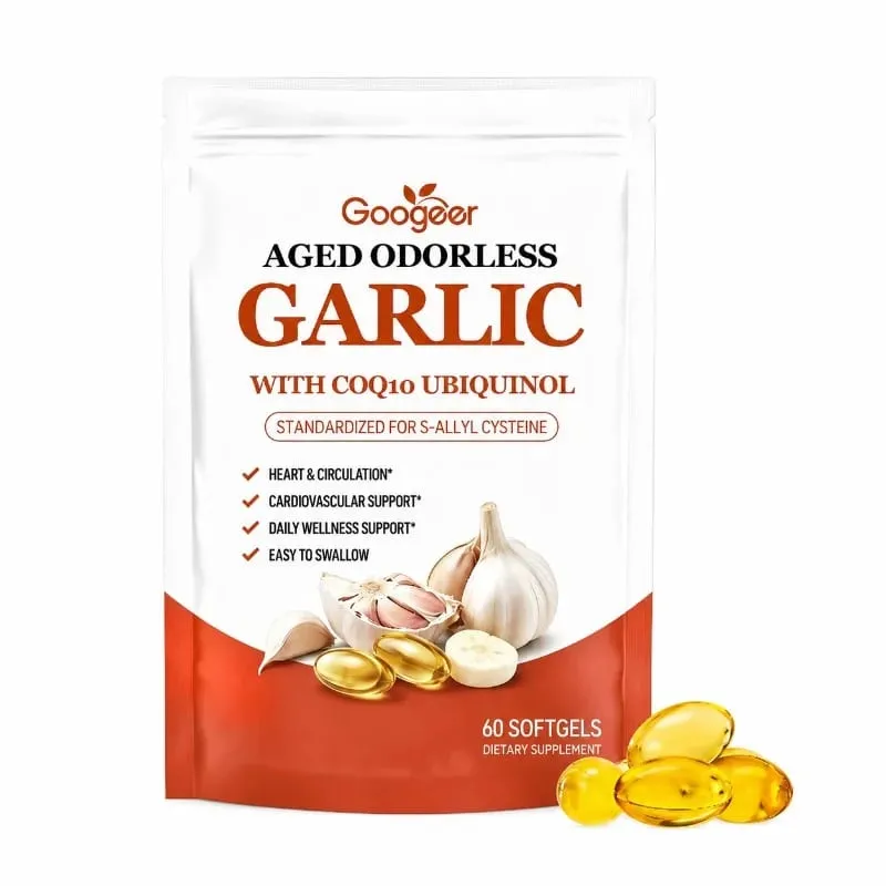 Mga Lumang Walang Amoy na Bawang Softgel na may CoQ10 Ubiquinol at K2 Blood Pressure Suporta sa Puso at Sirkulasyon ng Cholesterol 60 Softgels — image 8