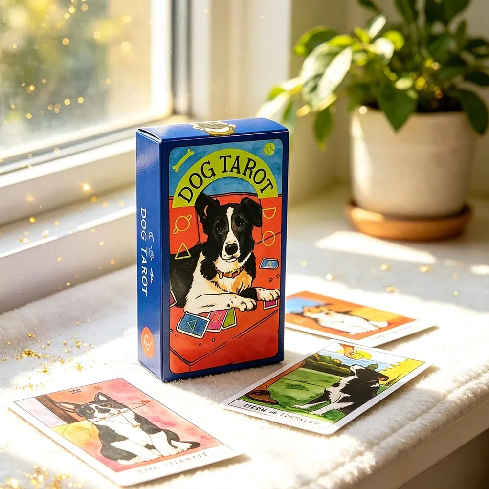 Dog Tarot Cards Cute Dog Theme Tarot Deck 78 Cards Divination Game Cards Game for Fate Prediction Family Party Leisure Game — image 2