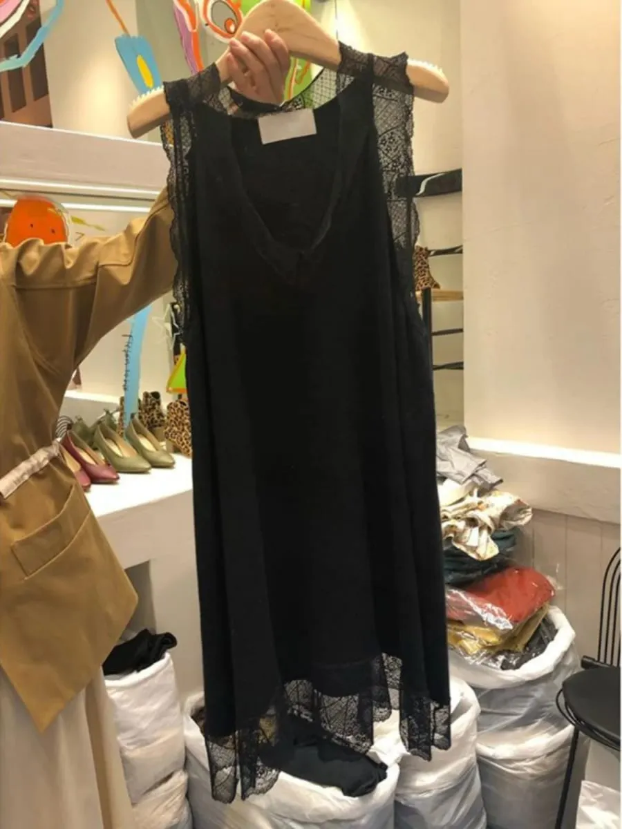 Elegant plus Size Summer Dress with Wood Grain Sleeveless Vest Style A-Line Midi Dress for Plump Women Korean Style — image 4