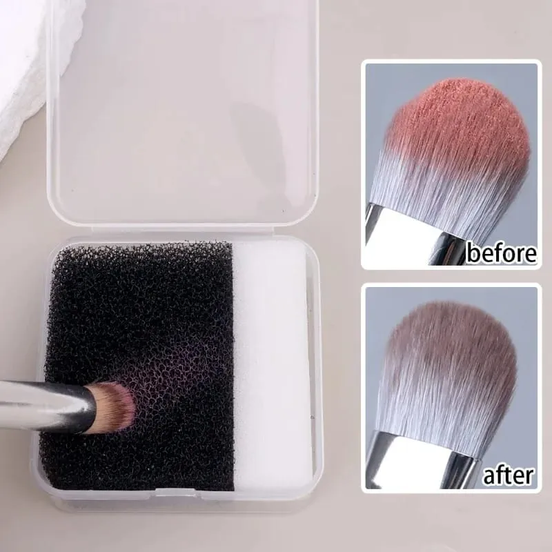 Portable Makeup Brush Cleaner Sponge Easy-use Dry Eye Shadow Wash Beauty Tools Brushes Cleaning Box Sponge Puff Cleaner Women — image 4