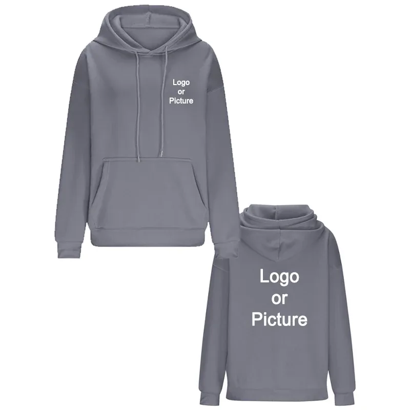 Reka bentuk DIY Oversize Hoodies Fesyen Wanita Disesuaikan Cetak Longgar Lengan Panjang Bahu Drop Cuff Sweathsirts Pullovers Sudadera