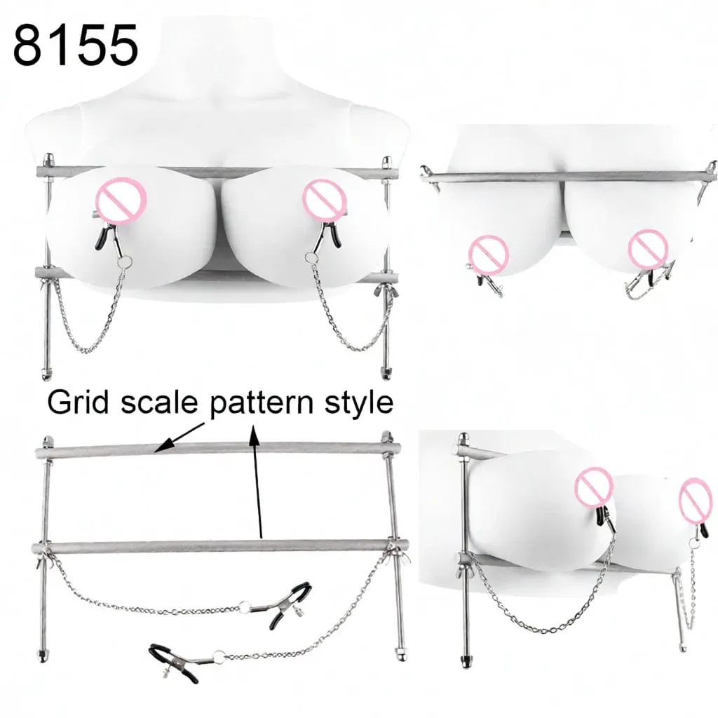 Stainless Steel Breast Bondage Chest Clamp Nipples Massager Strapon Metal Bra Nipple Teating BDSM Sex Toys For Women Men