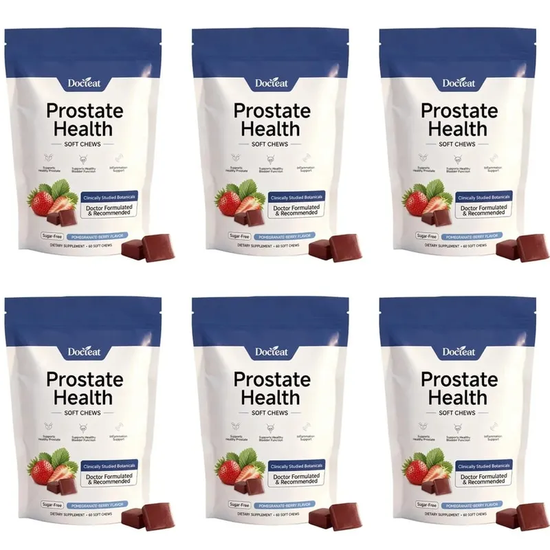 Doceat Prostate Health Soft Chews with Zinc Vitamin C and Plant Sterols Sugar-Free Pomegranate-Berry Flavor 60 Soft Chews — image 12