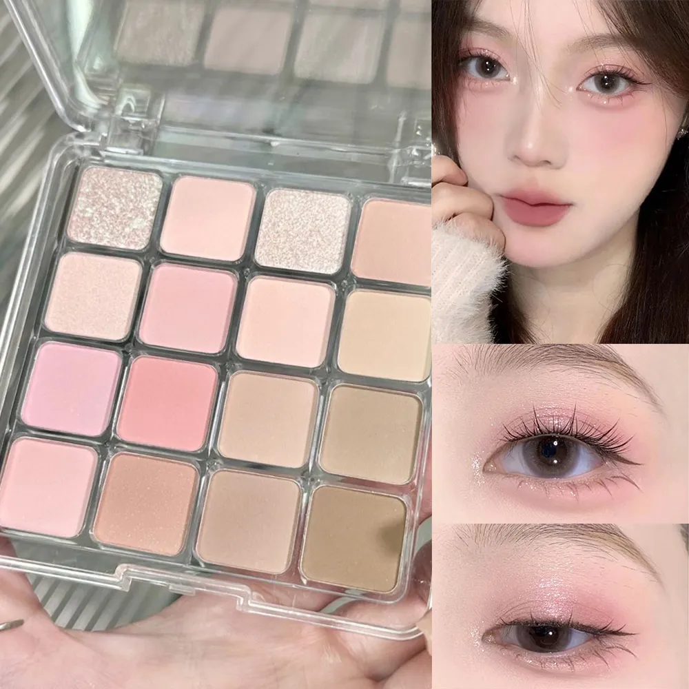 16 Color Eyeshadow Palette Matte Low Saturation Waterproof Glitter Blue Eye Shadow Long Lasting Pink Eyes Makeup Korean Cosmetic — image 7