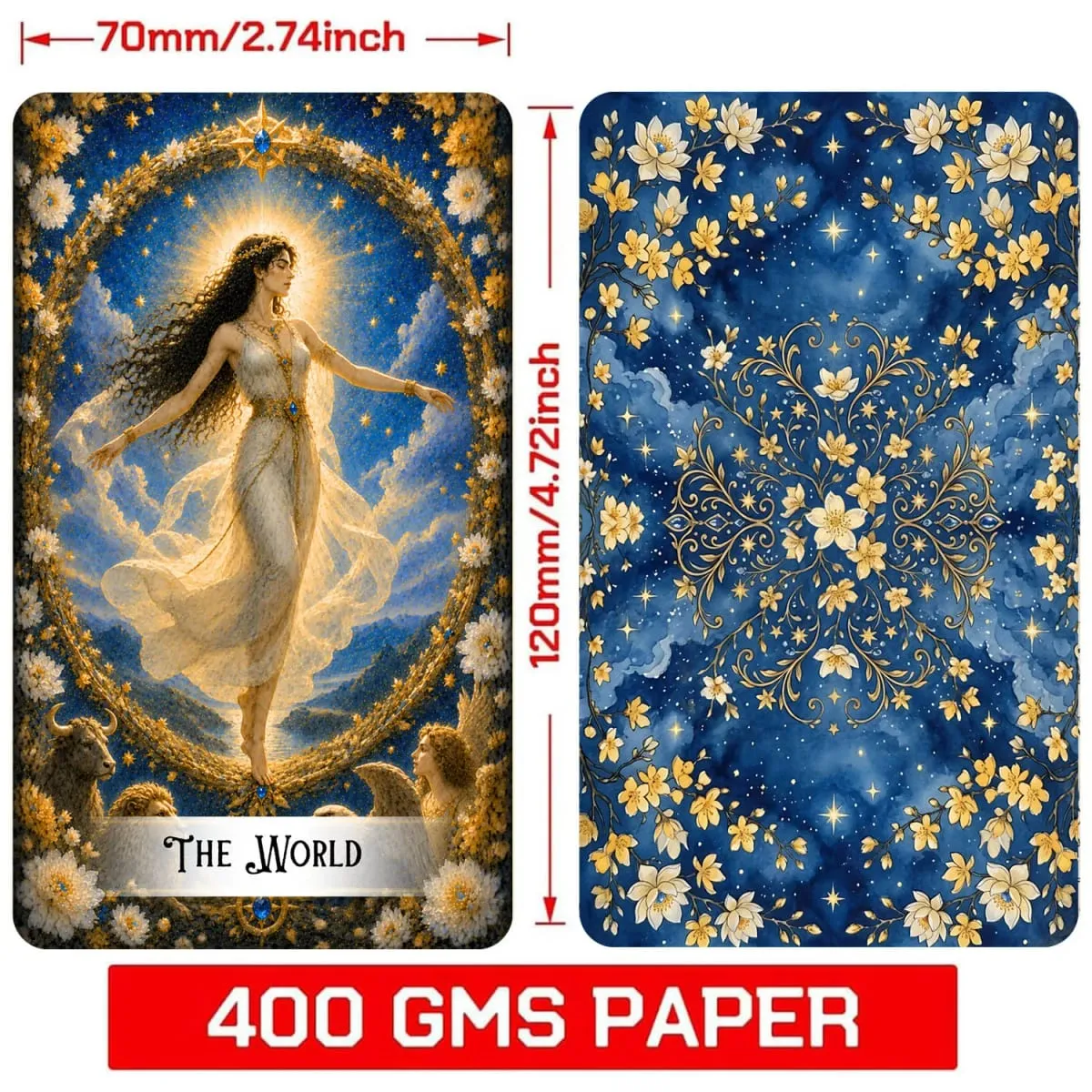 78 Tarot Cards 13x8 Cm Stellar Veil Tarot Deck Paper Manual Symbolic Designs Unique Tarot Experience Card Game — image 2