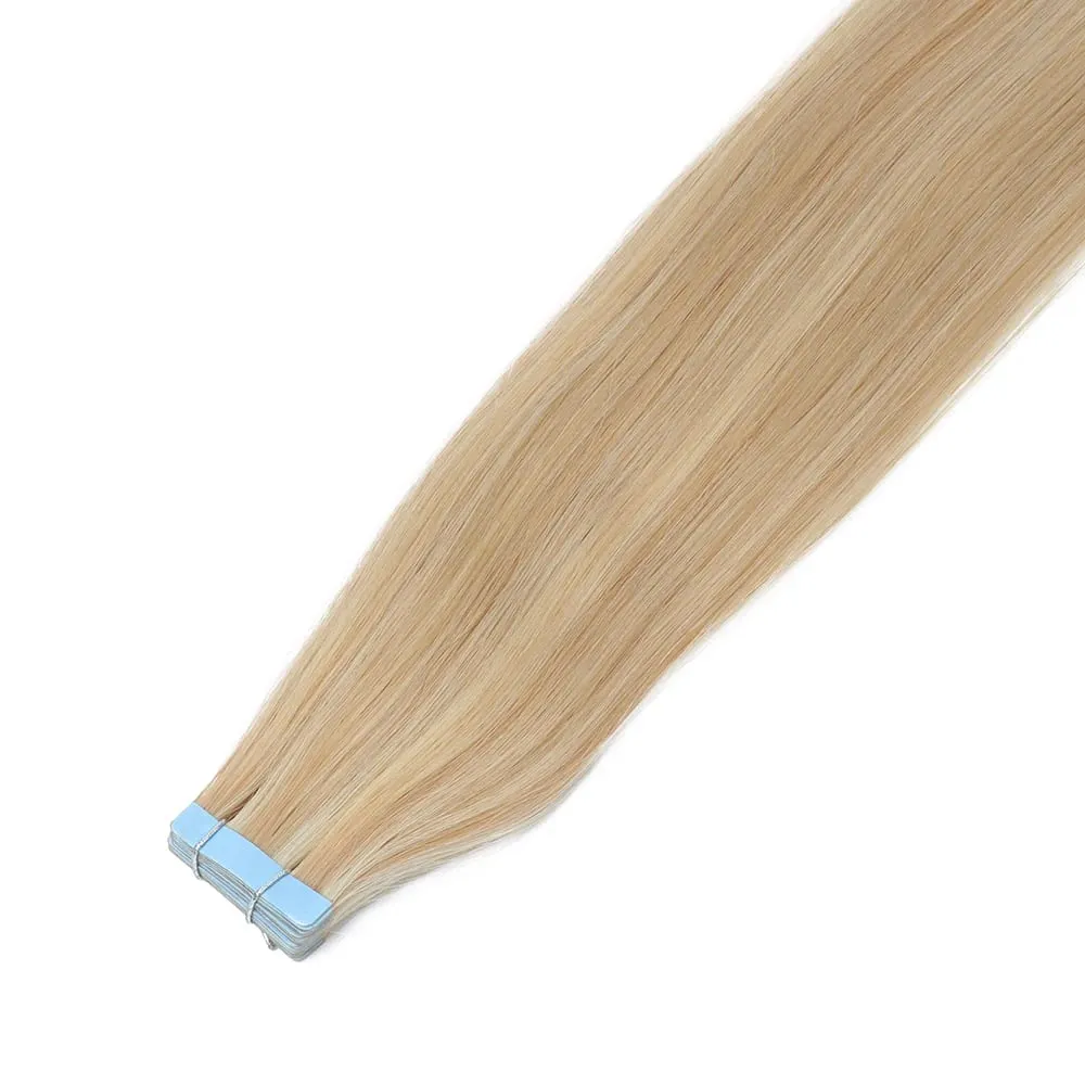 Tape in Hair Extensions Human Hair Invisible PU Tape in Extensions Straight Glue in Extensions Remy Human Hair Extensions 30G
