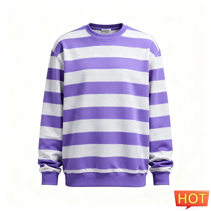 Fashion Striped Graphic Sweatshirts For Men Simple Trendy Long Sleeve 3D Printed Ugly Sweatshirt Casual Oversized Pullovers Tops — image 5