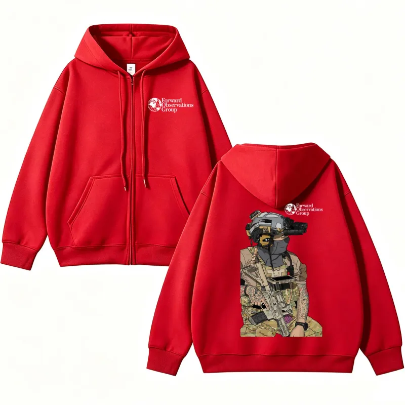 Forward Observations Group Graphi Zip Up Hoodie Fashion Skeleton Gothic Sportwear Men Women Fleece Loose Jackets Streetwear Male — image 6