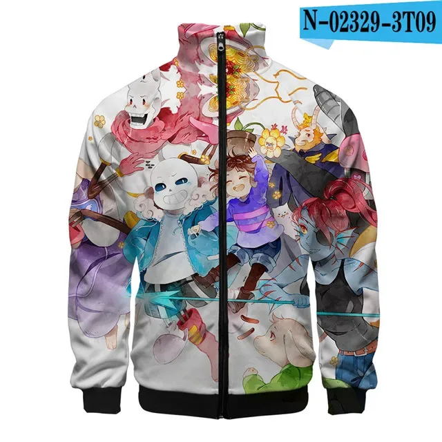 Luxury Popular Sans Undertale 3D Print Zipper Raglan Jacket Windbreaker Boys/Girls Comfortable Stand Collar Jackets Coats — image 32