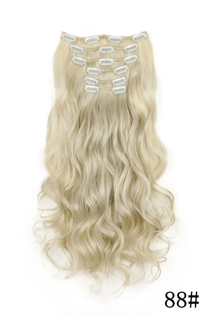 Black Hair Extensions 6pcs/set Women Long Straight Synthetic Full Head Clip 16Clips Ombre Heat Resistant Fiber Hair Kpop Cosplay — image 25