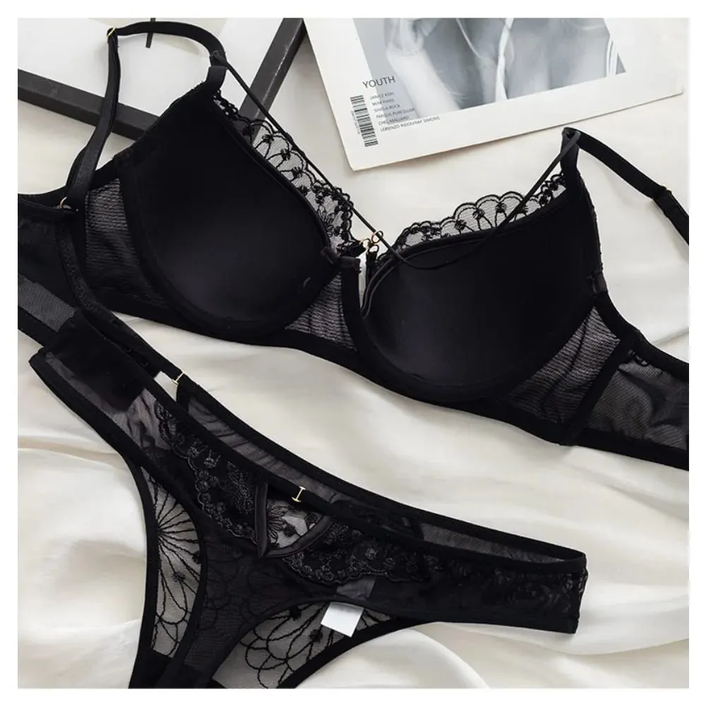 Pure Desire Sexy French Lace Bra For Women Summer Thin Cup Push‑Up Brassiere Casual Fashion Lingerie Underwear 34‑40 BANERDANNI — image 3