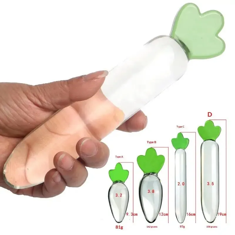 New Carrot Glass Anal Plug For Women Butt Plugs Penis Nightlife Anus Dildo Adult Masturbation Adult Gay Sex Toys Lover Gifts — image 2