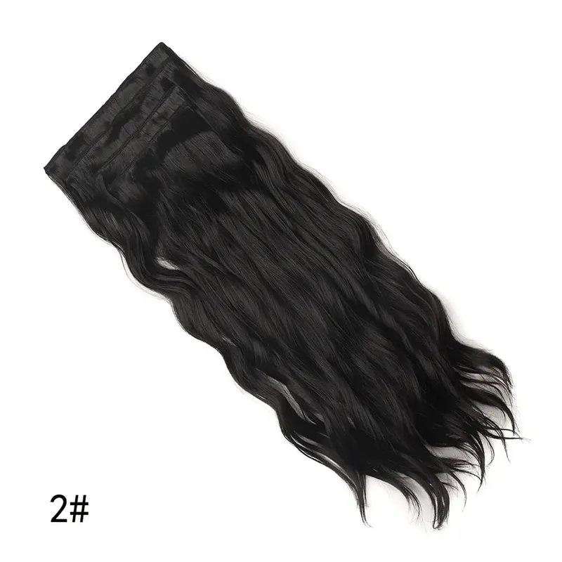 Jeedou Clip-in Hair Extensions 4PCS/Set Long Bouncy Curly Beach Wavy Hair for Women Brown Blonde Synthetic Hairpieces Daily Use