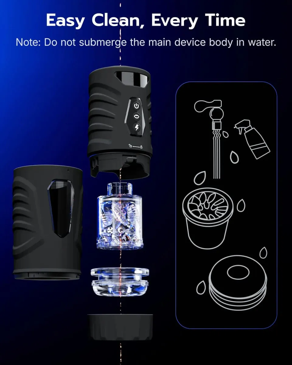 AI Sync Automatic Male Masturbator Thrusting Rotation Sucking Licking Blowjob Penis Pump Pocket Pussy Sex Toys for Men