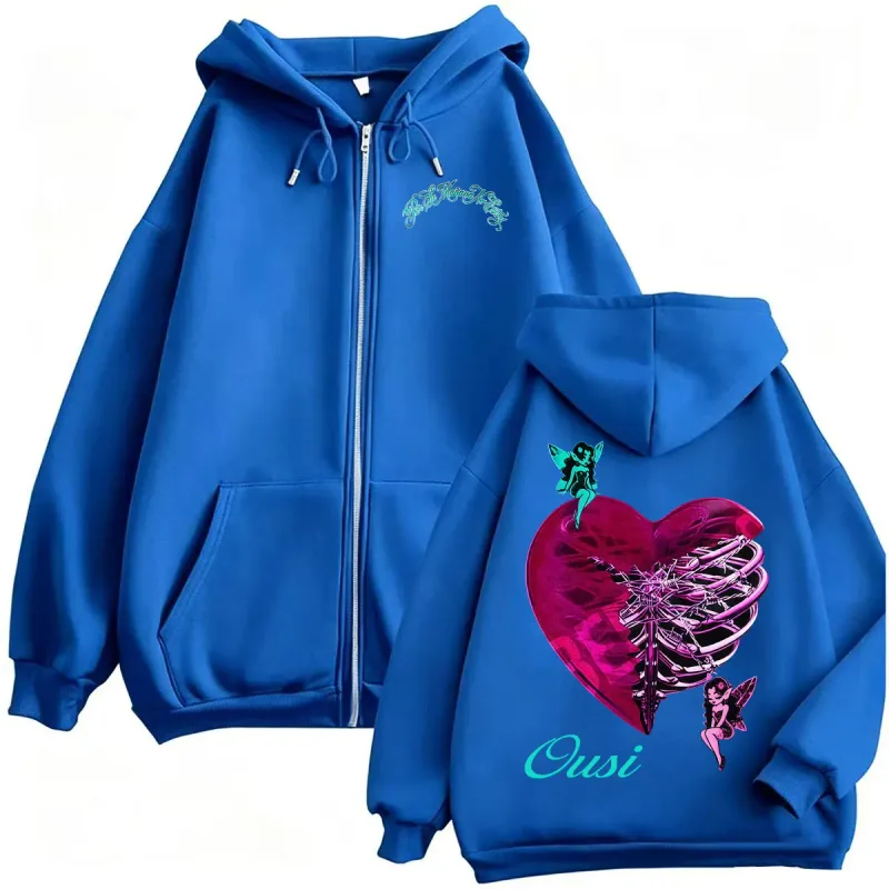 Omar Courtz Por Si Manana No Estoy Tour Zip Up Hoodies Men's Harajuku Aesthetic Sweatshirt Jacket Fleece Casual Zipper Pullovers — image 7