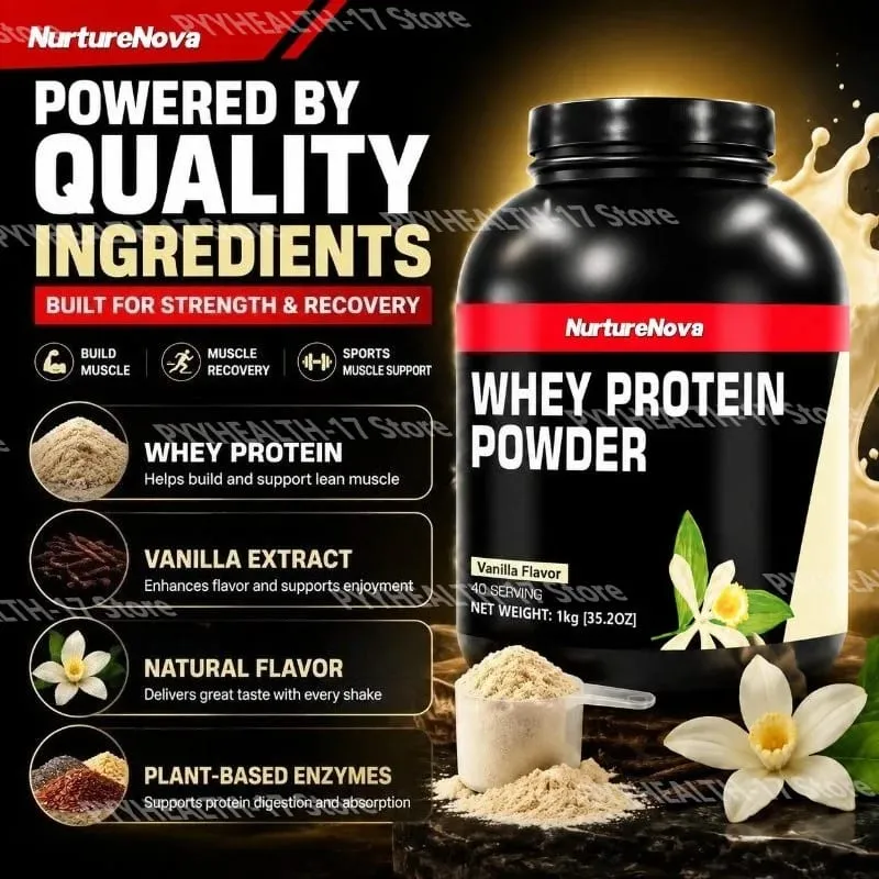 NurtureNova Whey Protein Powder Build Muscle Support and Muscle Recovery Support Sports Muscle Support for Adults 40 Servings — image 3