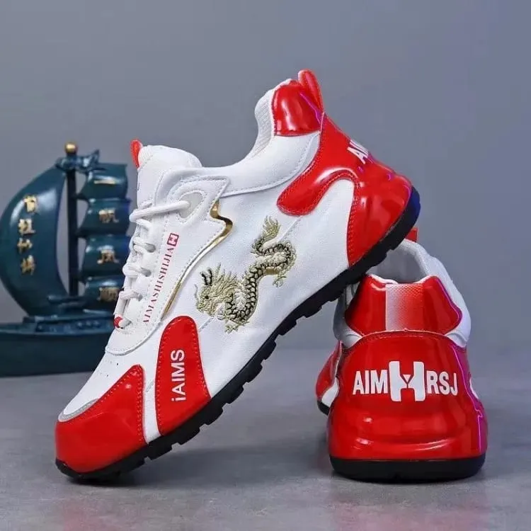 Fashion Men's Casual Shoes Luxury Men's Sneakers Leather Waterproof Sports Shoe Lightweight Breathable Non-slip Basketball Shoes — image 5