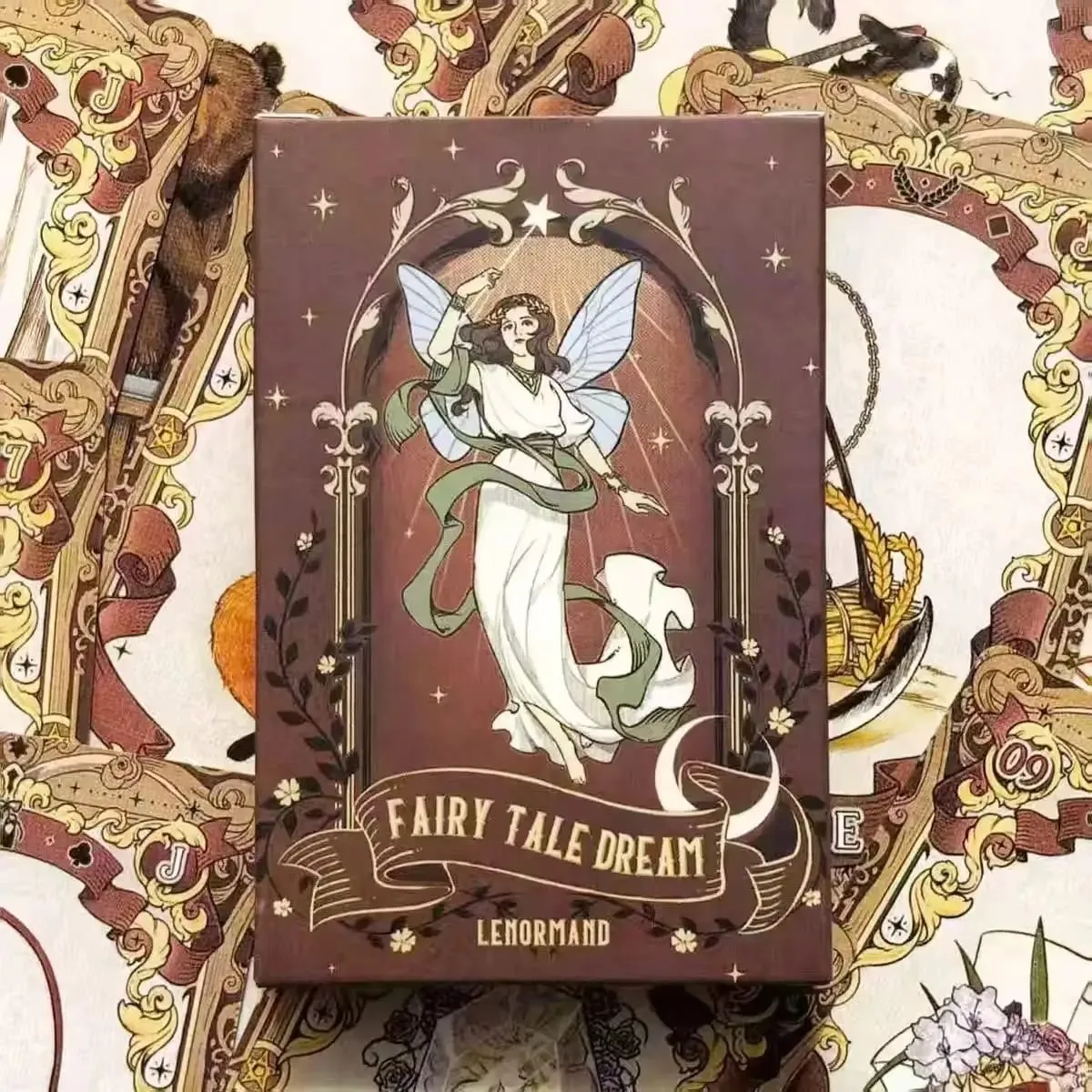 Fairy Tale Dream Lenormand Cards 44 Cards Vintage Fairy Tale Oracle Deck Divination Fortune Telling Witch Gold Border Cards — image 1