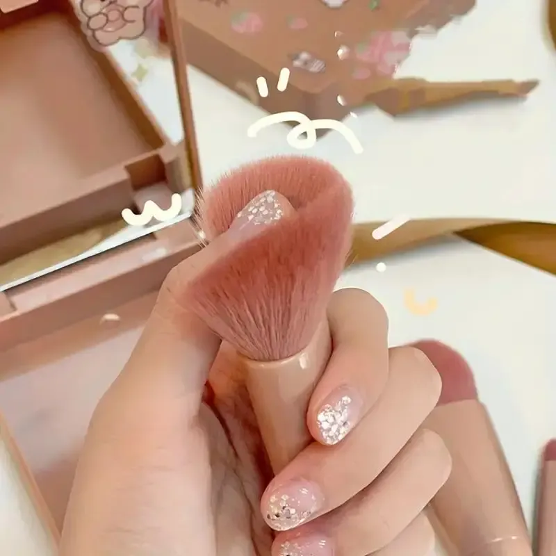 Kompletní sada malých funkčních kosmetických štětců 5ks s pouzdrem a zrcátkem Cestovní sada štětců na make-up Mini štětce na make-up — image 5