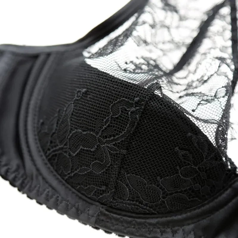 style thin cup cotton young ladies underwear lash transparent sexy women summer bra set lace female lingerie plus size — image 6