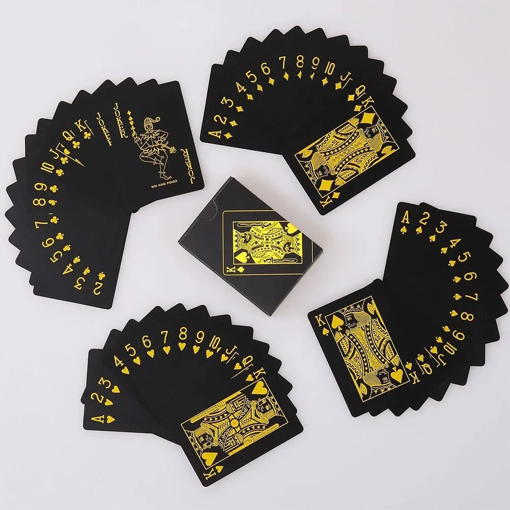 Playing Cards Game Poker Cards Board Child Kid Toy Waterproof Plastic PVC Black Blue Red Yellow Green Deck Card High-end Classy — image 12
