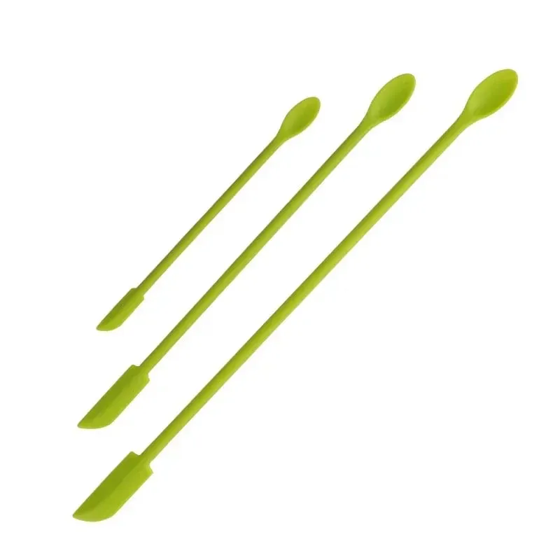 Cosmetic Bottle Silicone Mini Scraper 3-Piece Set Double-End Spatula for Baking Jam and Cream — image 4