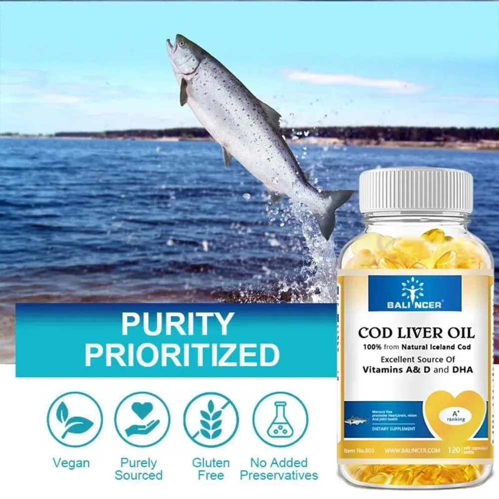 Extra-strength Formula Cod Liver Oil Contains Vitamins A D EPA and DHA Supports Heart Brain Immune Joint and Eye Health — image 5