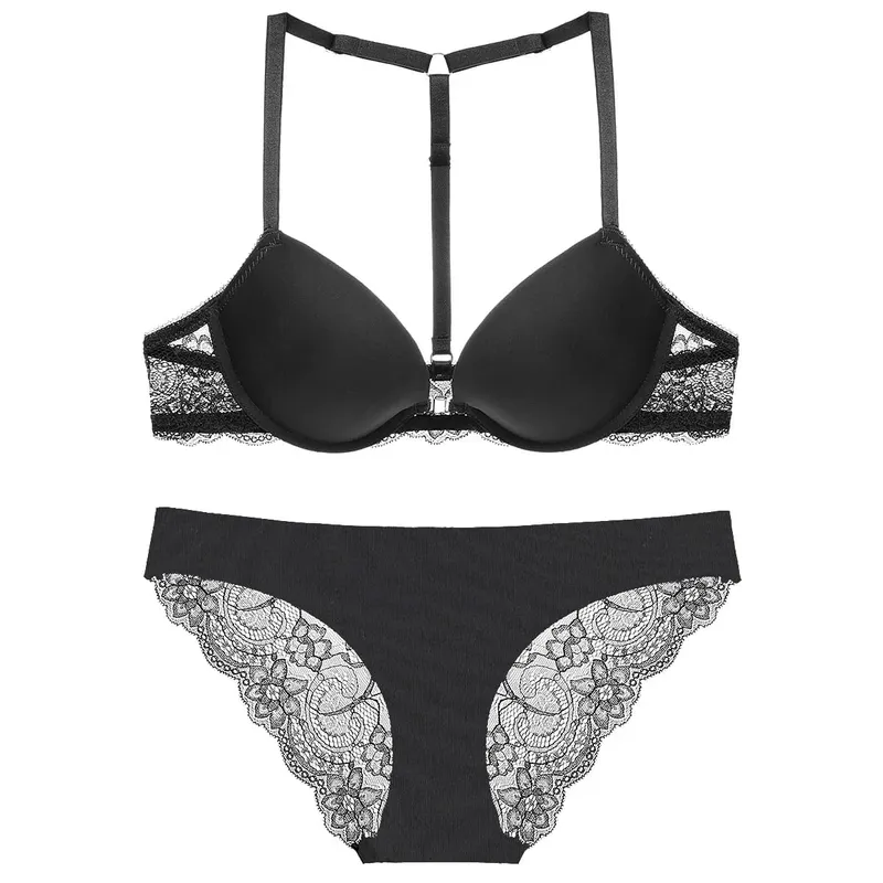 Women's Comfortable Push-Up Bra Set with Front Buckle And Shoulder Strap Sexy Lingerie for Women