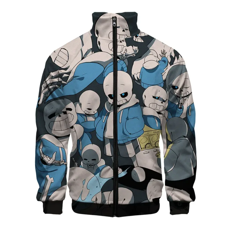 Luxury Popular Sans Undertale 3D Print Zipper Raglan Jacket Windbreaker Boys/Girls Comfortable Stand Collar Jackets Coats — image 27